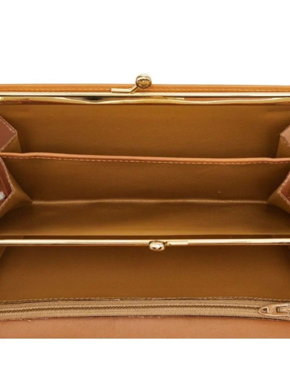 Celine Macadam Bifold Wallet Brown Beige Leather